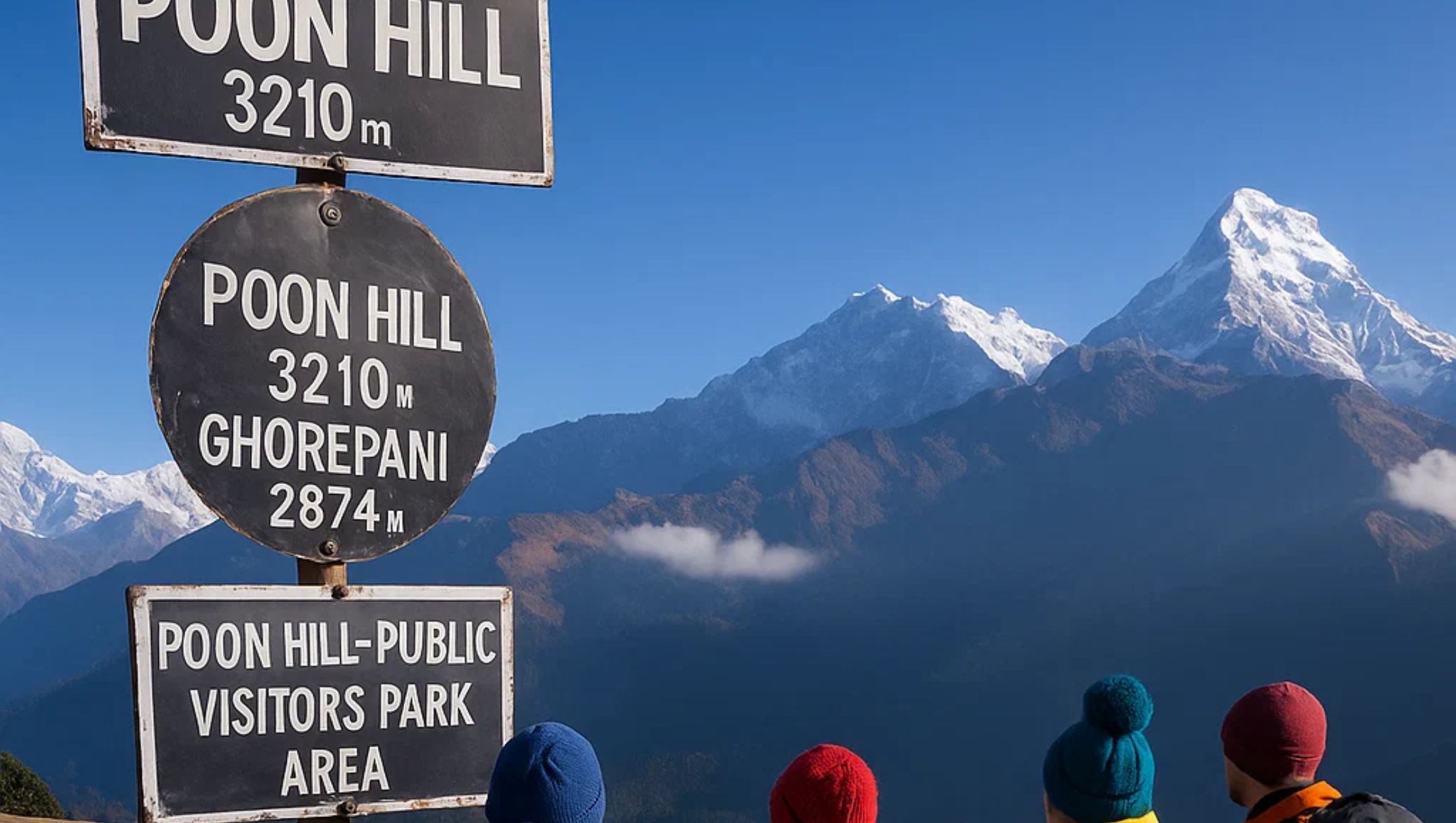 Trekker walking towards Poon Hill at sunrise, capturing the typical duration of the Poon Hill Trek.